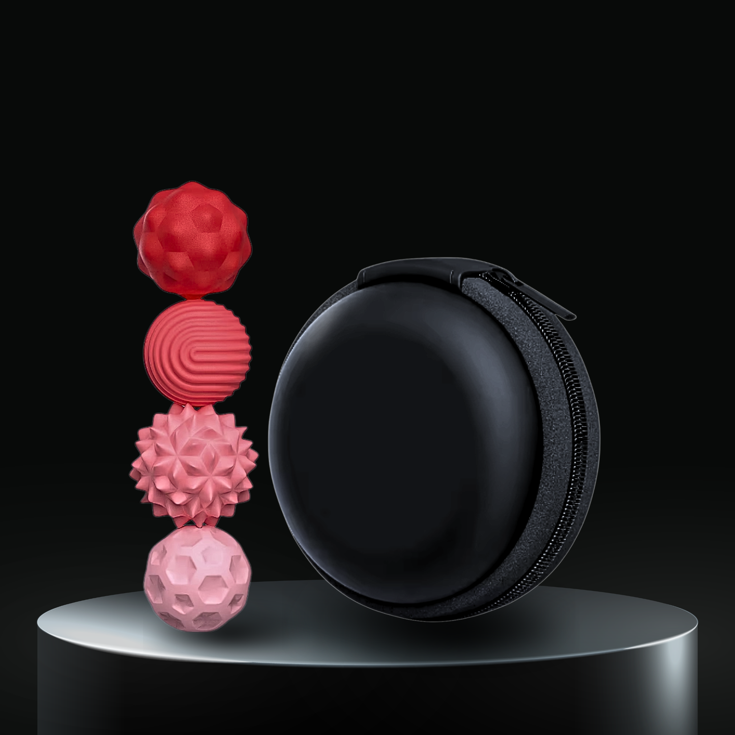 Textured Sensory Ball Set — Pink/Coral
