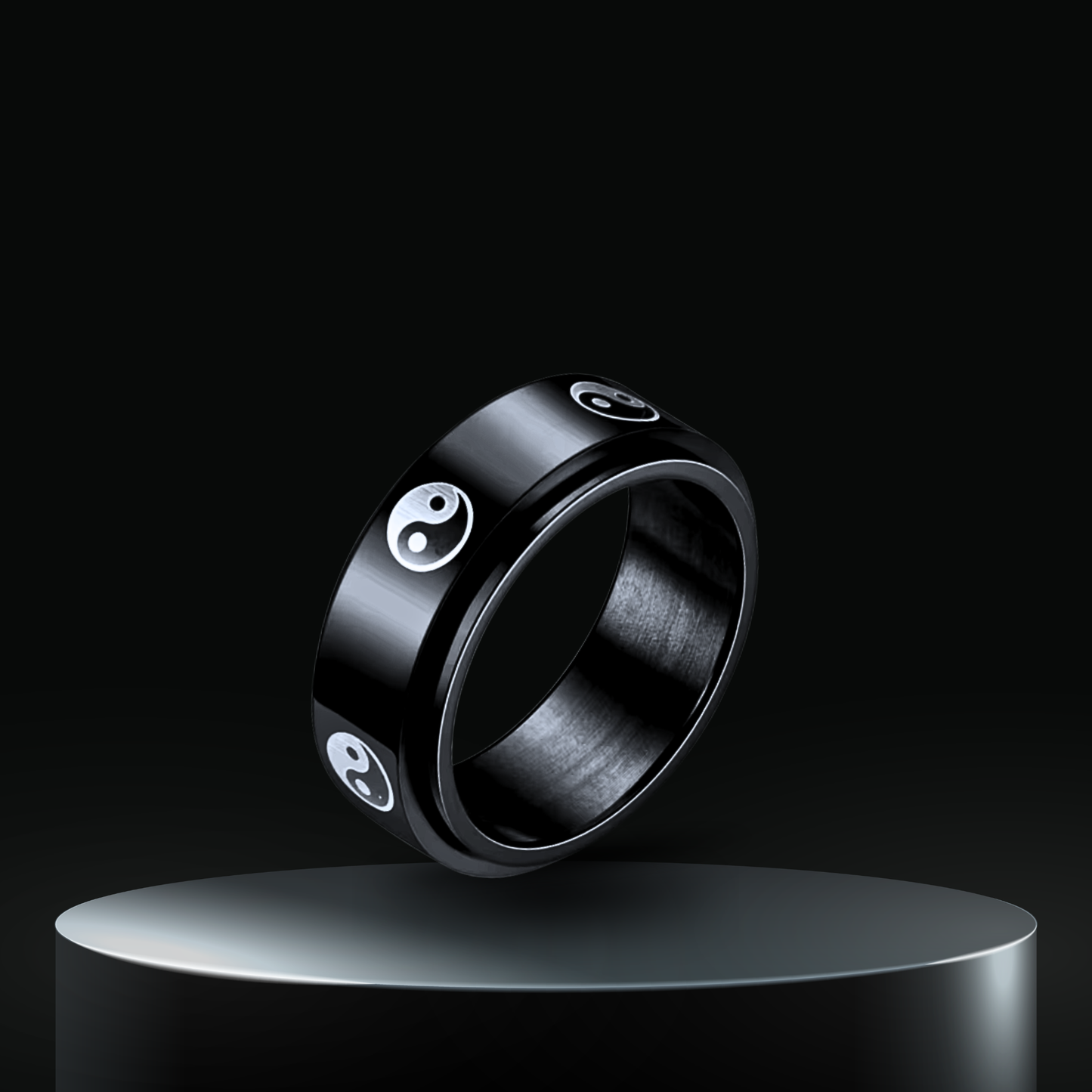 Quiet Orbit Spinner Ring —Ying Yang
